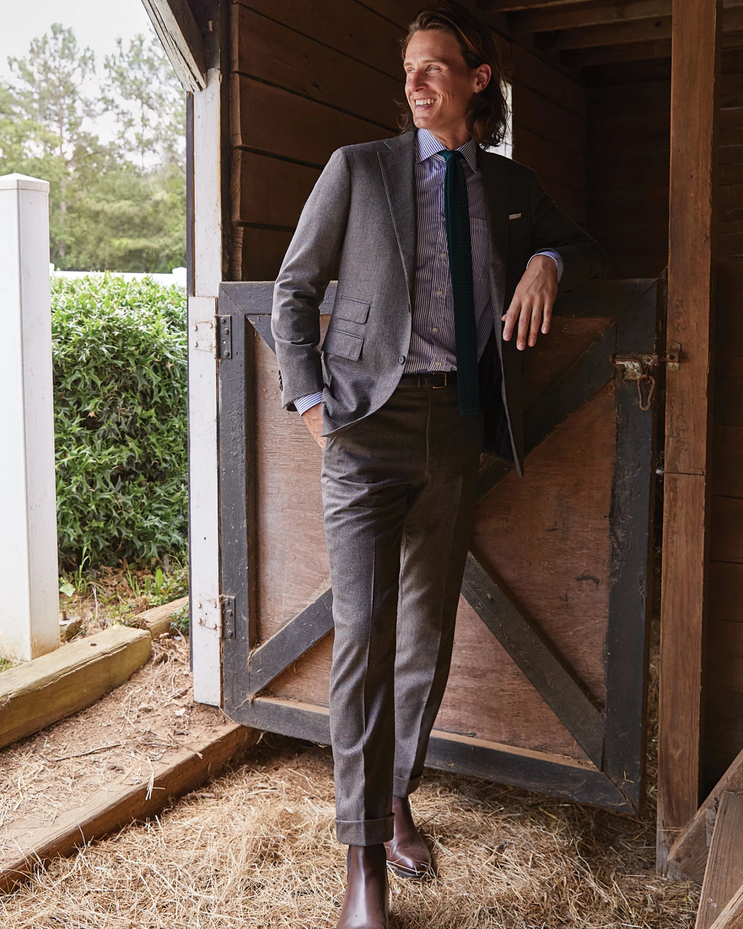 Virgil No. 3 Suit In Brown/Bluegrass Windowpane Flannel - Image 5