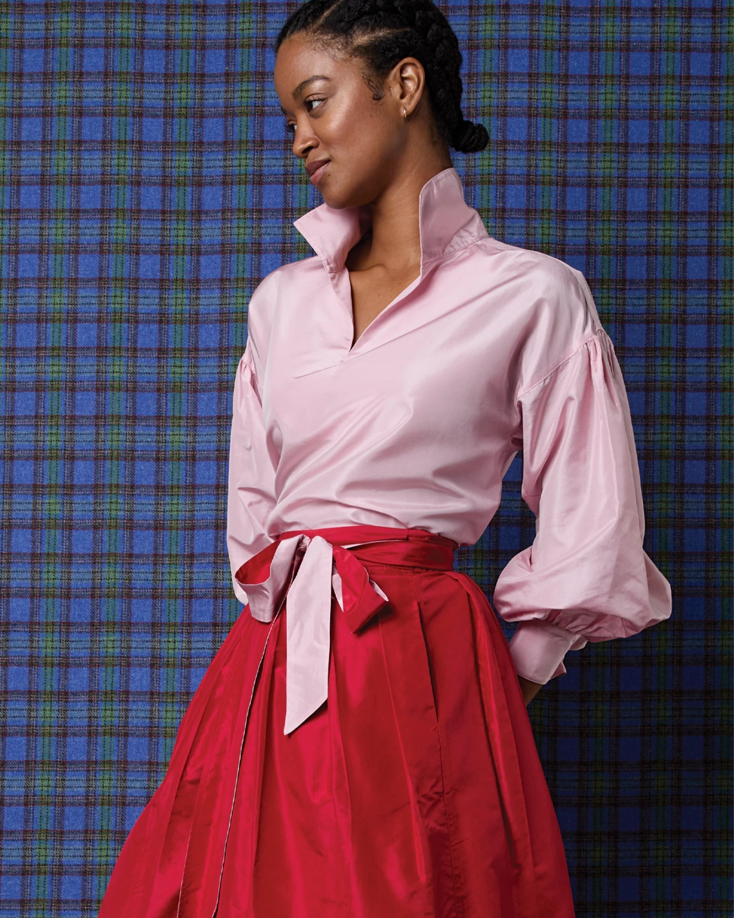 Iris Top In Light Pink Silk Taffeta - Image 9