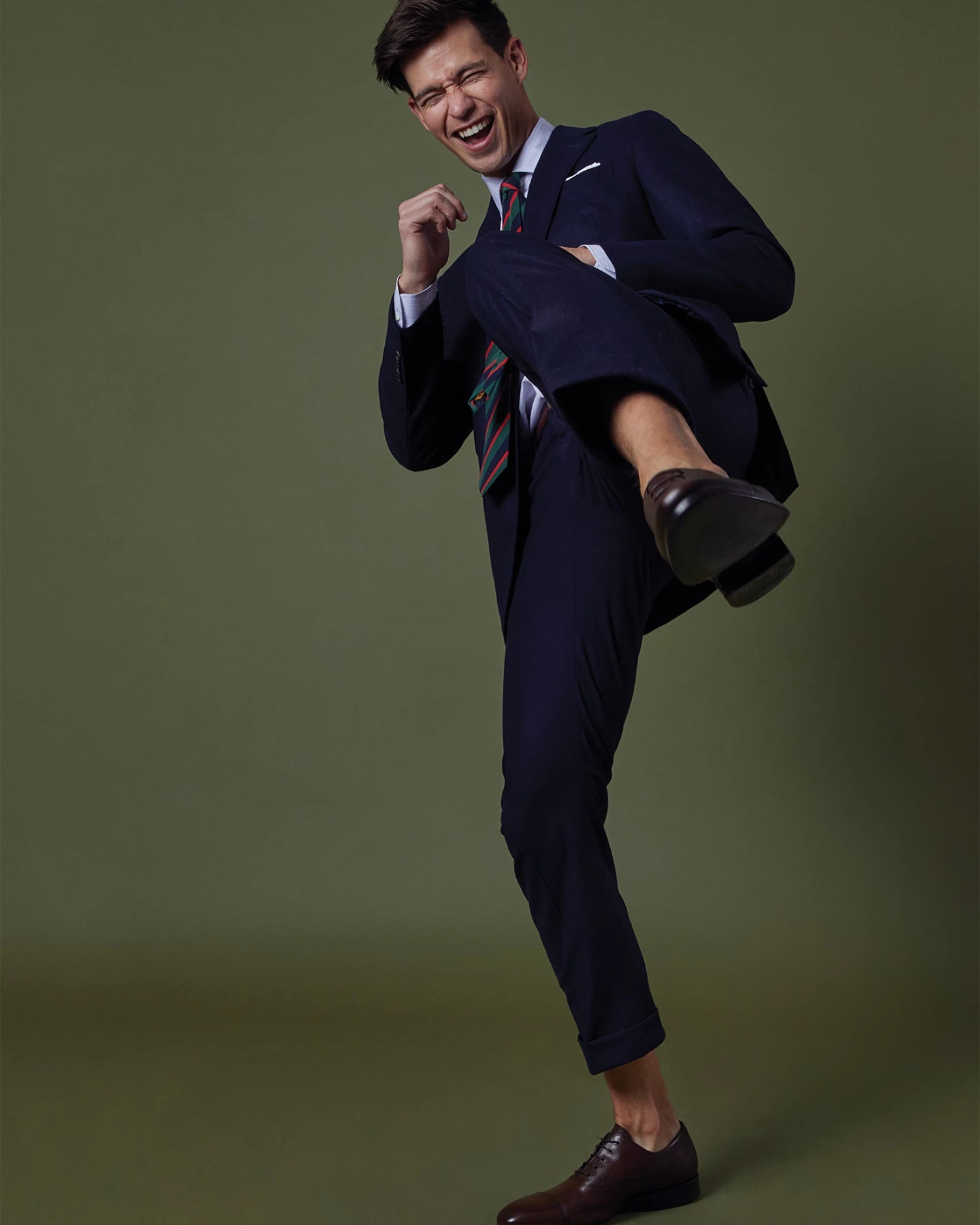 Dress Trouser In Navy Flannel - Image 4