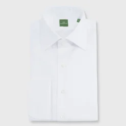 French-Cuff Spread Collar Dress Shirt In White Roxford