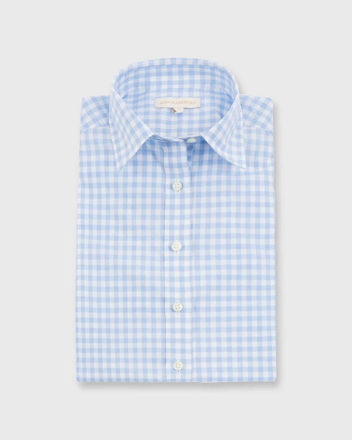 Tomboy Popover Shirt In Sky Blue Gingham Poplin - Image 9
