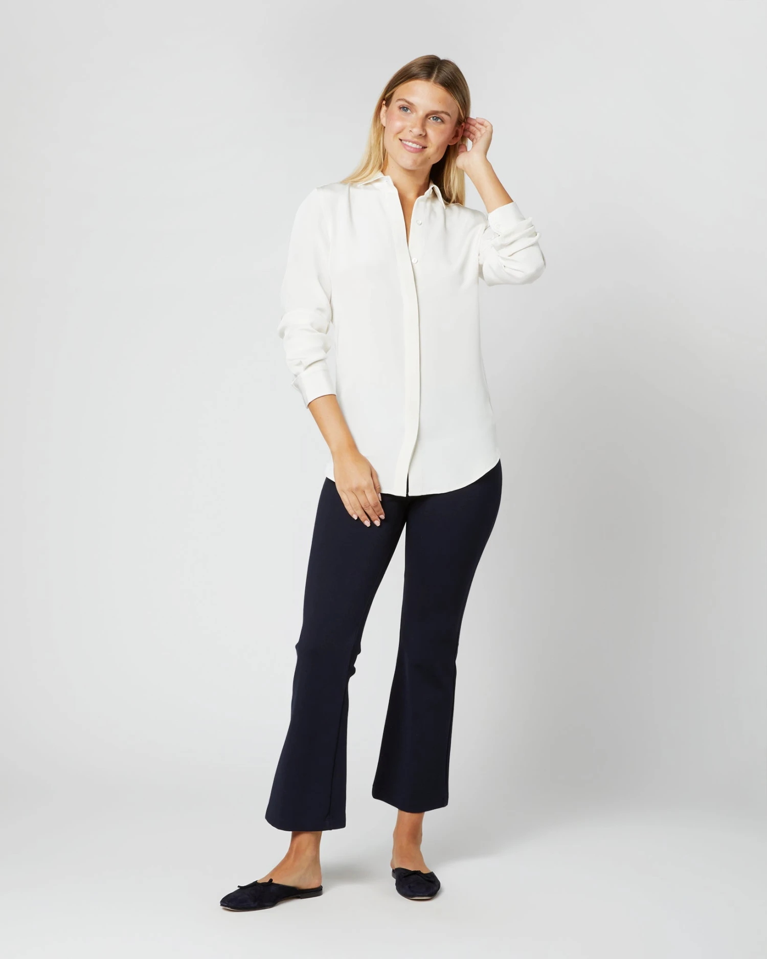 Icon Blouse In Ivory Silk Crepe De Chine - Image 8