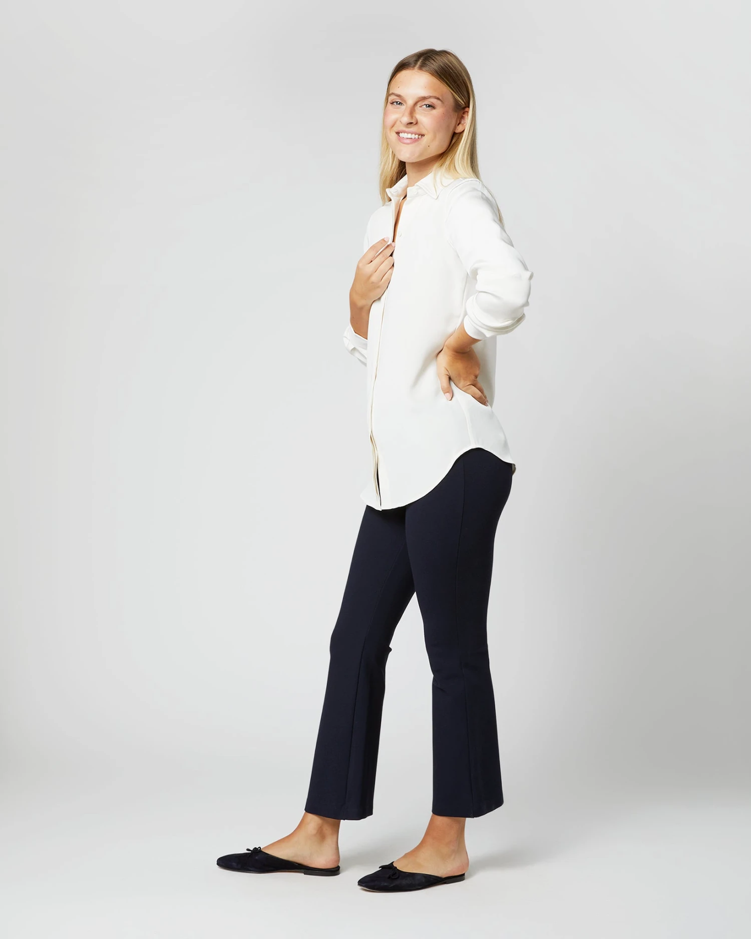 Icon Blouse In Ivory Silk Crepe De Chine - Image 9