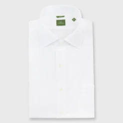 Slim-Fit Spread Collar Dress Shirt In White Poplin