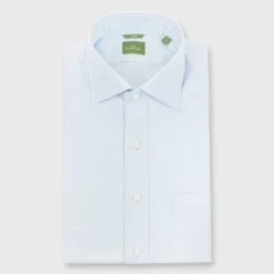 Slim-Fit Spread Collar Dress Shirt In Sky Blue Roxford