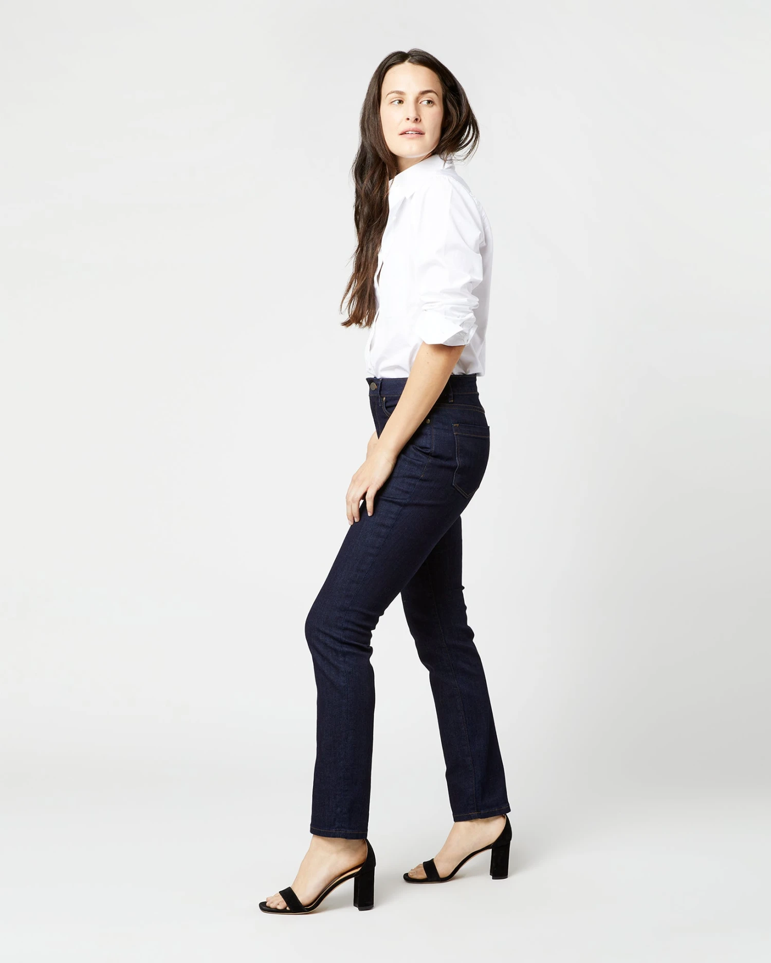 Straight Leg 5-Pocket Jean In Indigo Stretch Denim - Image 3