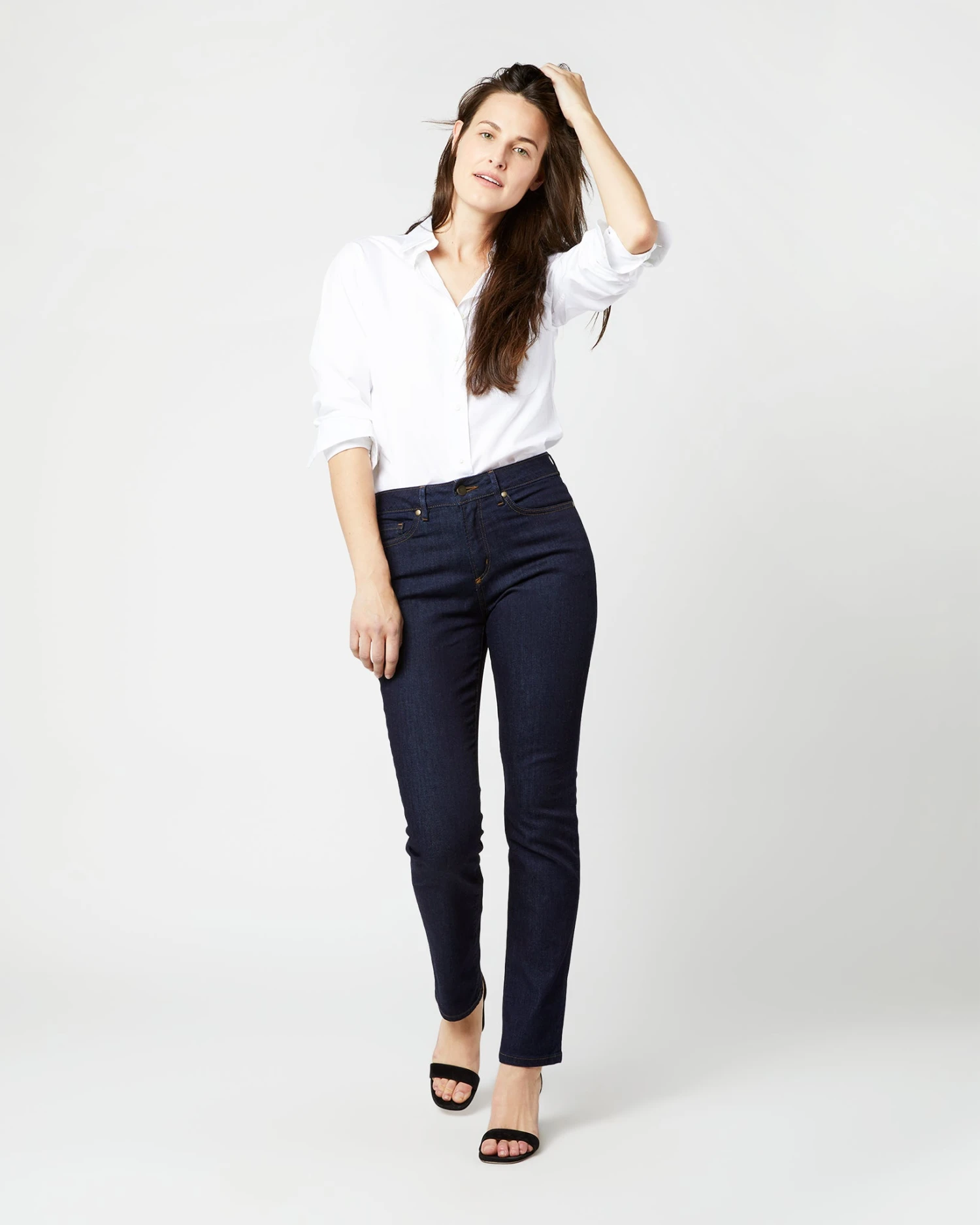 Straight Leg 5-Pocket Jean In Indigo Stretch Denim - Image 6