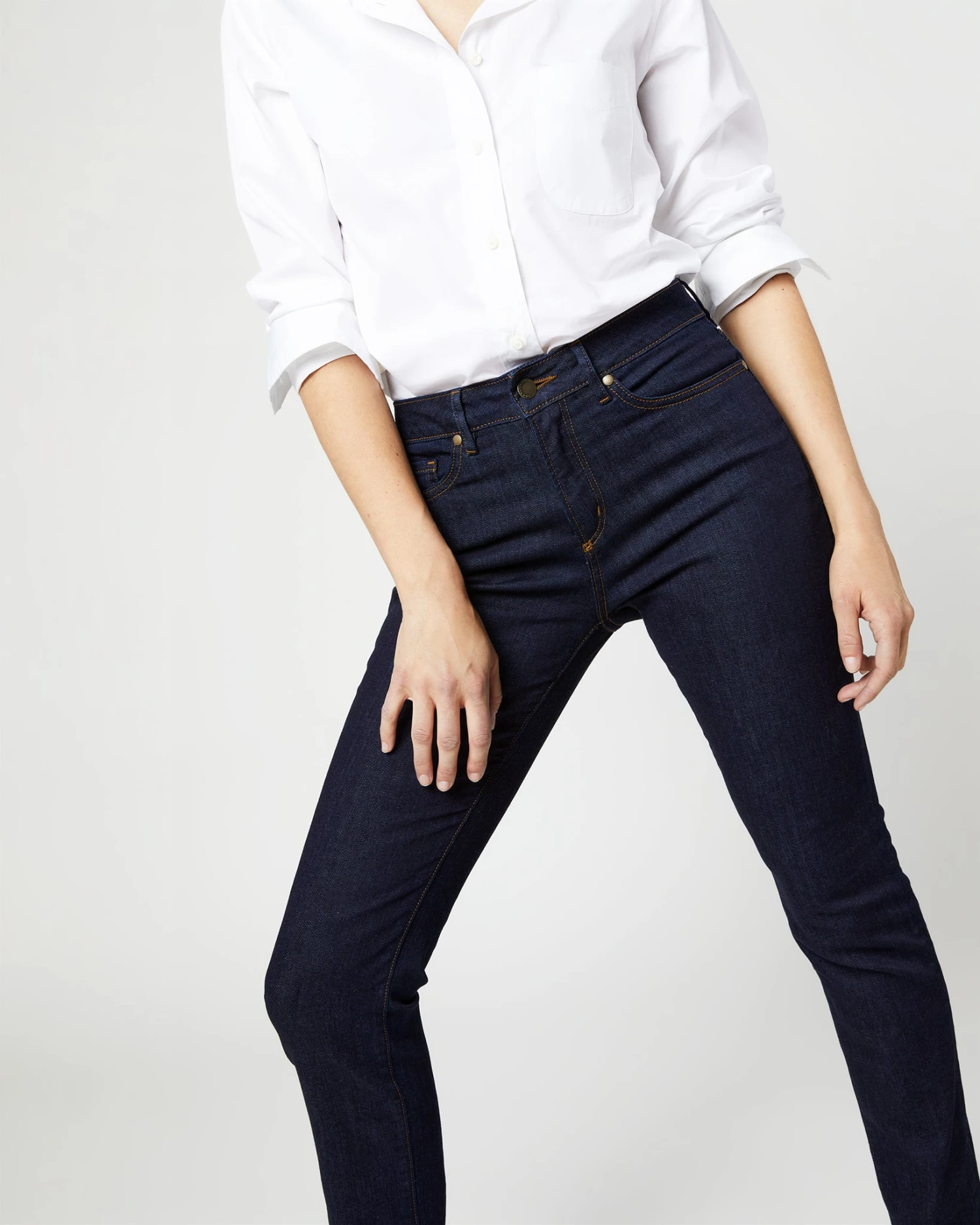 Straight Leg 5-Pocket Jean In Indigo Stretch Denim - Image 8