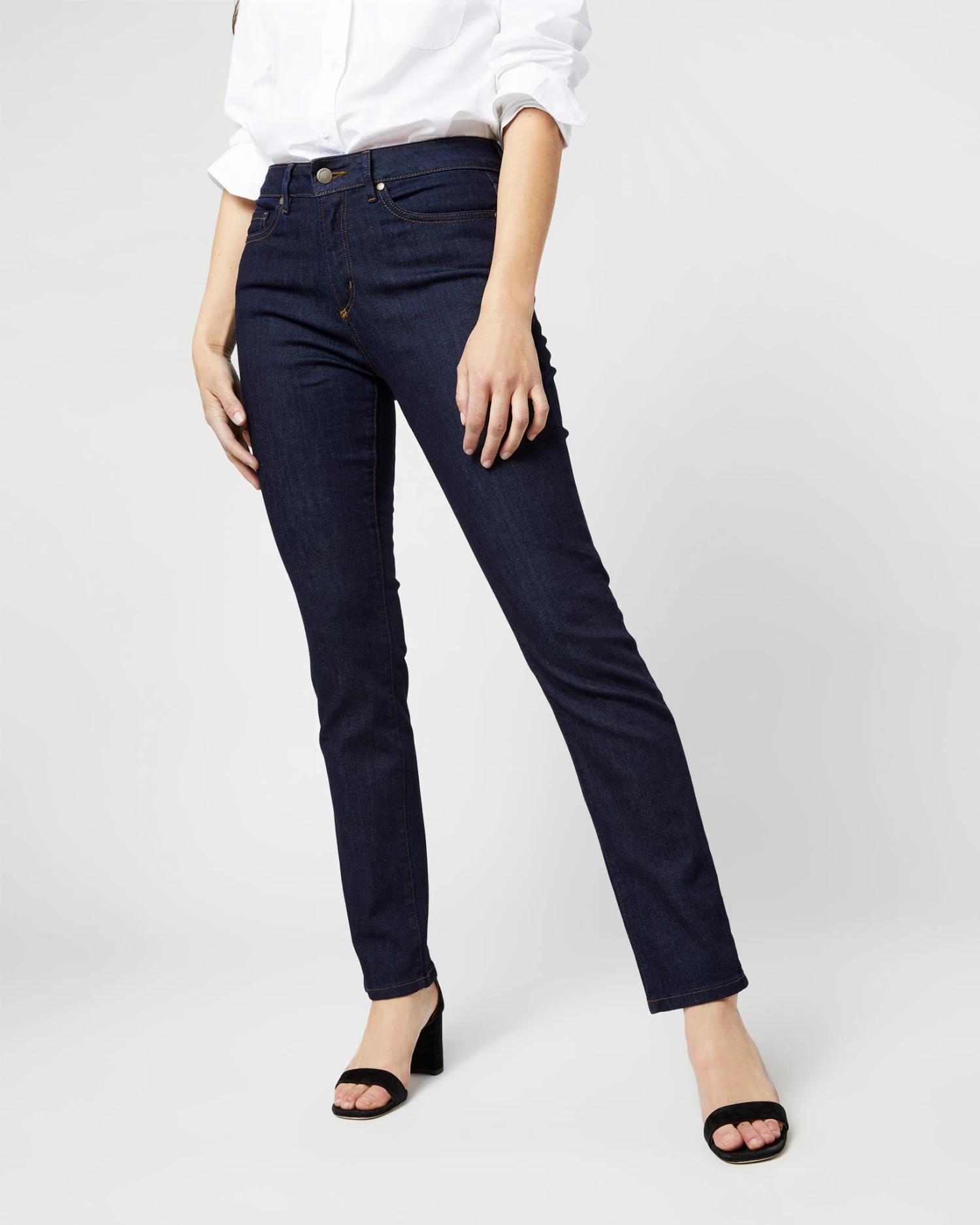 Straight Leg 5-Pocket Jean In Indigo Stretch Denim - Image 9