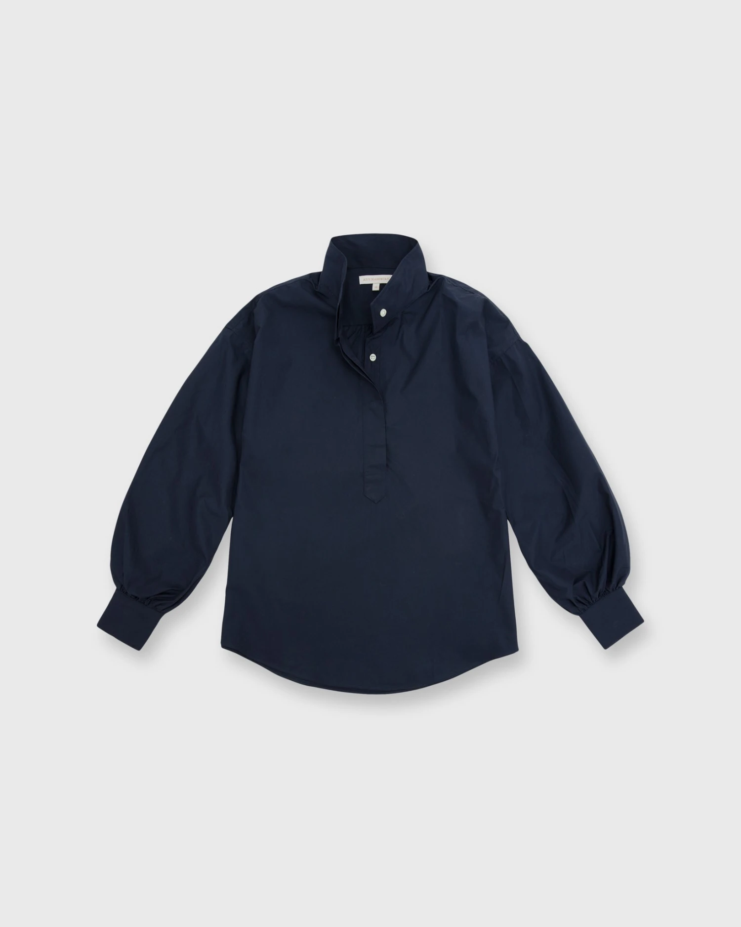 Anaya Popover Shirt In Navy Poplin