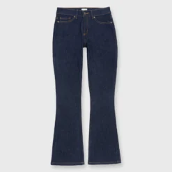 Flare Cropped 5-Pocket Jean In Indigo Stretch Denim