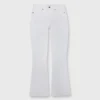 Flare Cropped 5-Pocket Jean In White Stretch Denim