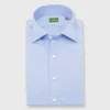 Spread Collar Sport Shirt In Light Blue Chambray