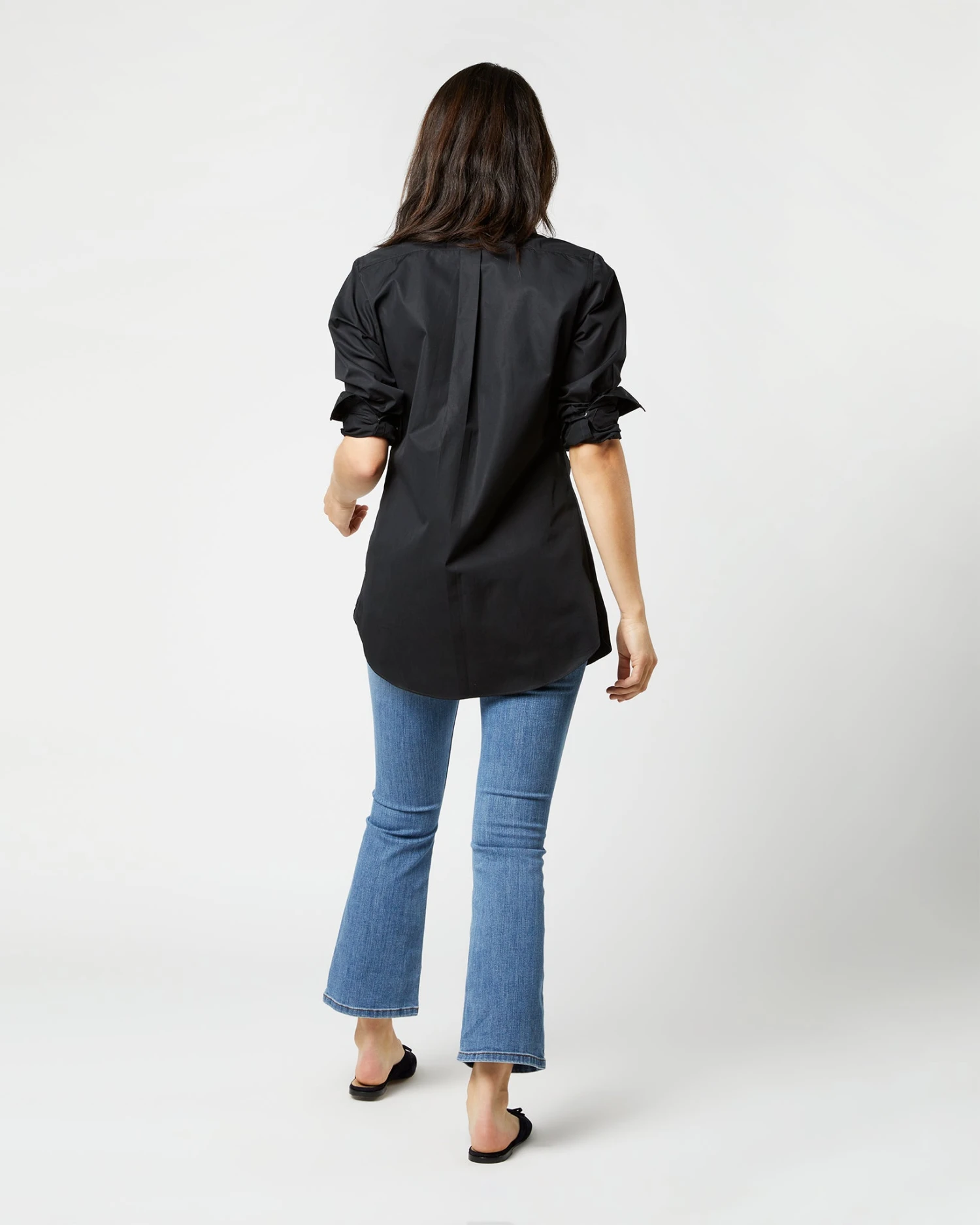 Boyfriend Shirt In Black Poplin - Image 4