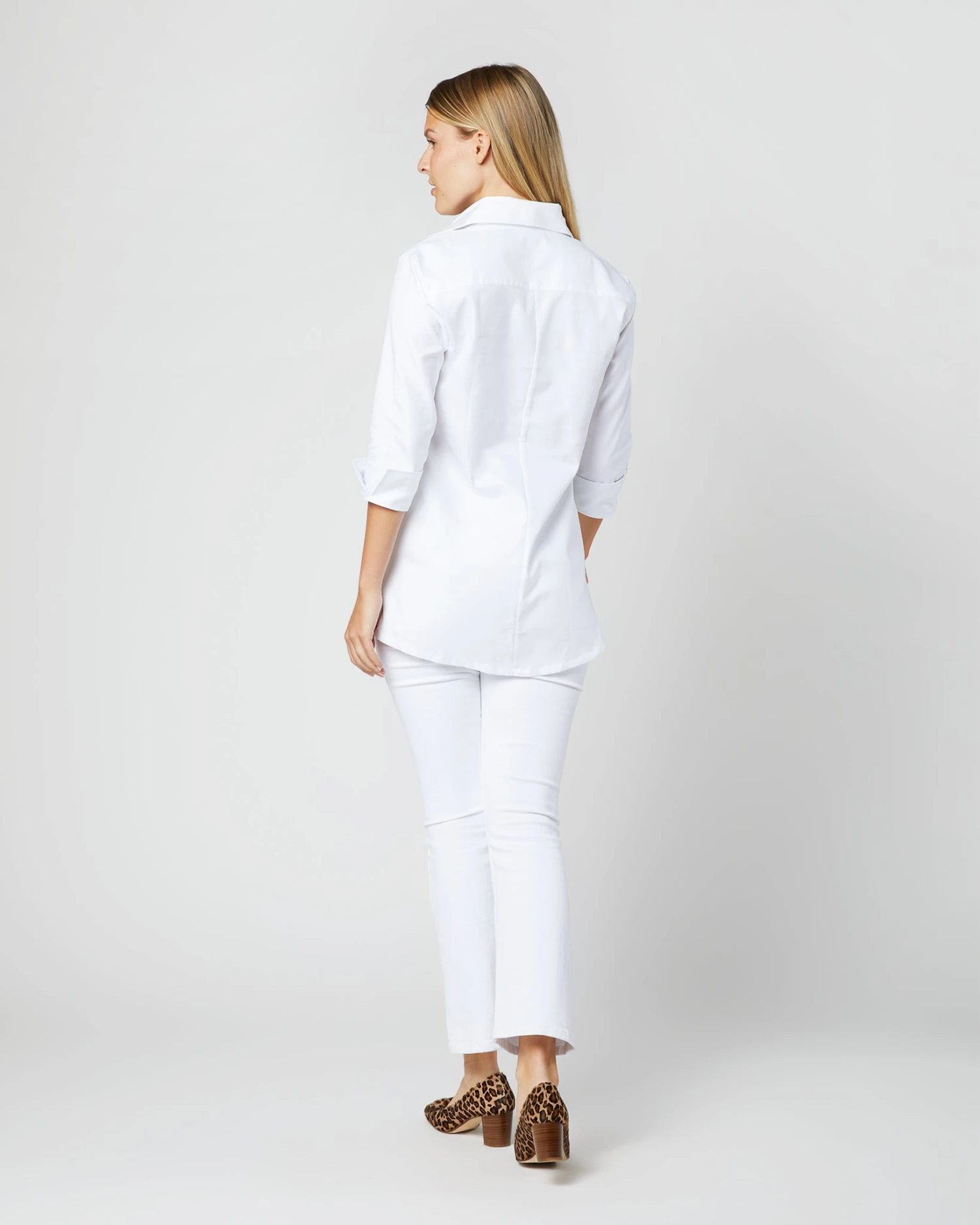 Designer Tunic In White Roxford - Image 4