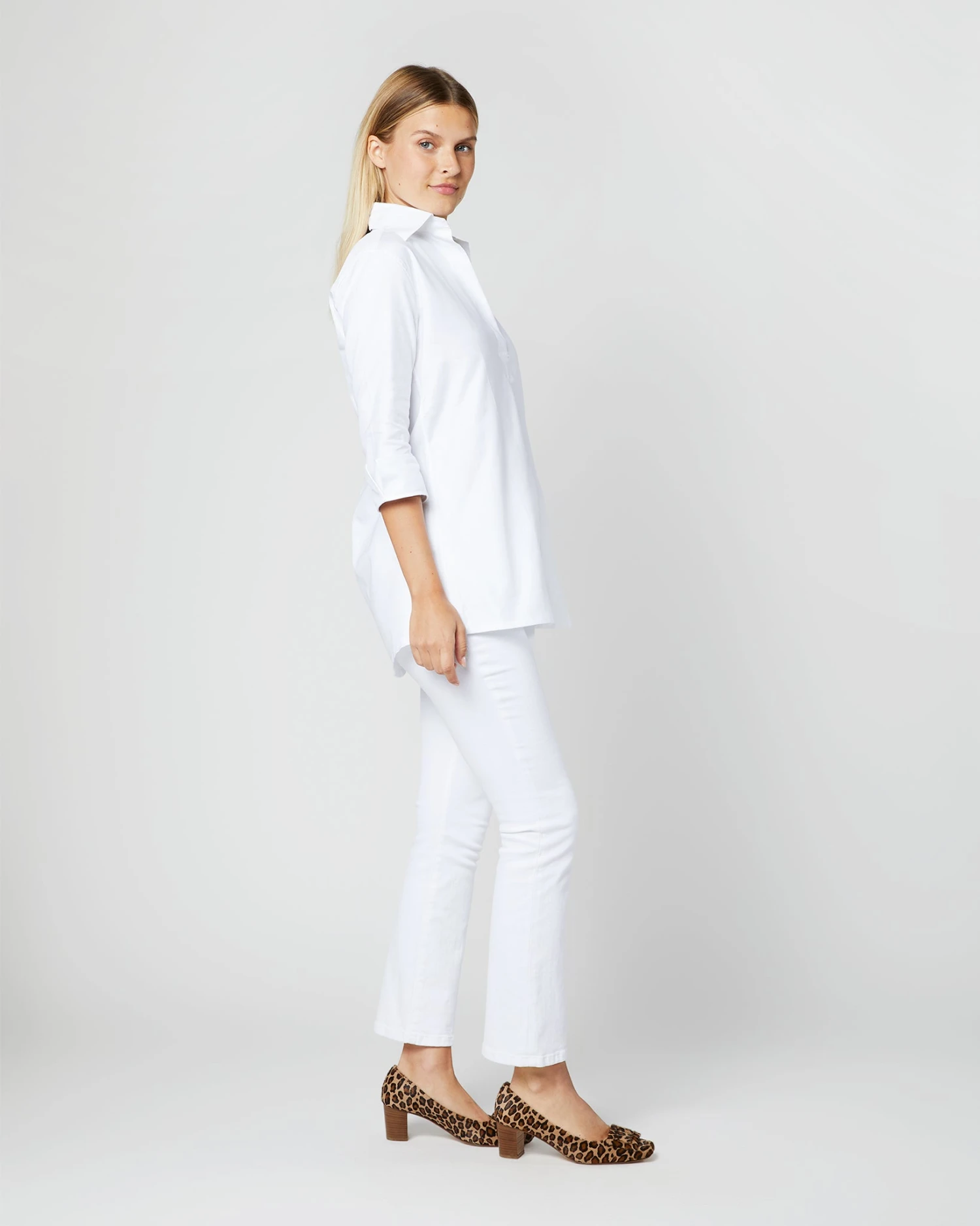Designer Tunic In White Roxford - Image 5