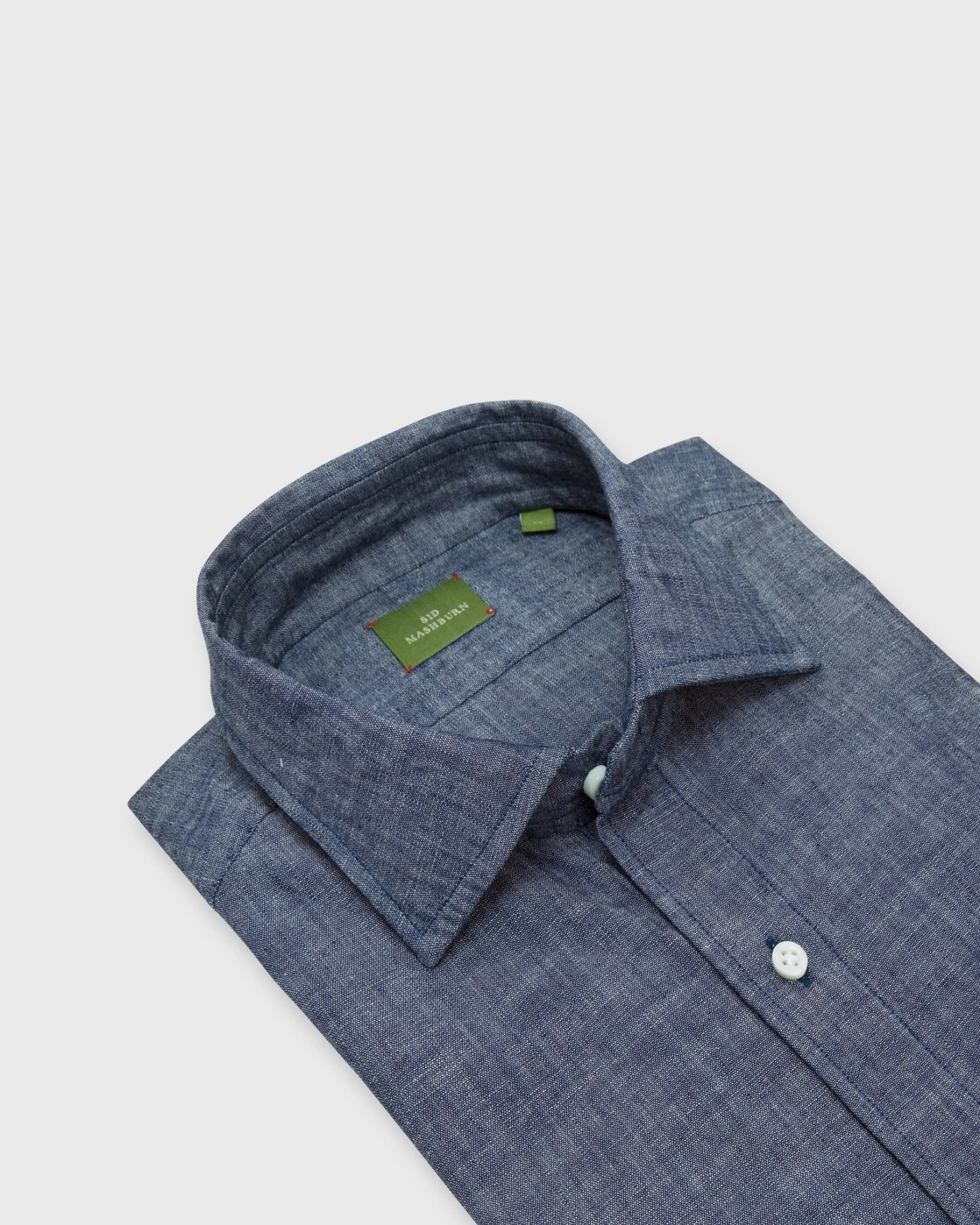 Otto Handmade Sport Shirt In Medium Washed Indigo Chambray - Image 2