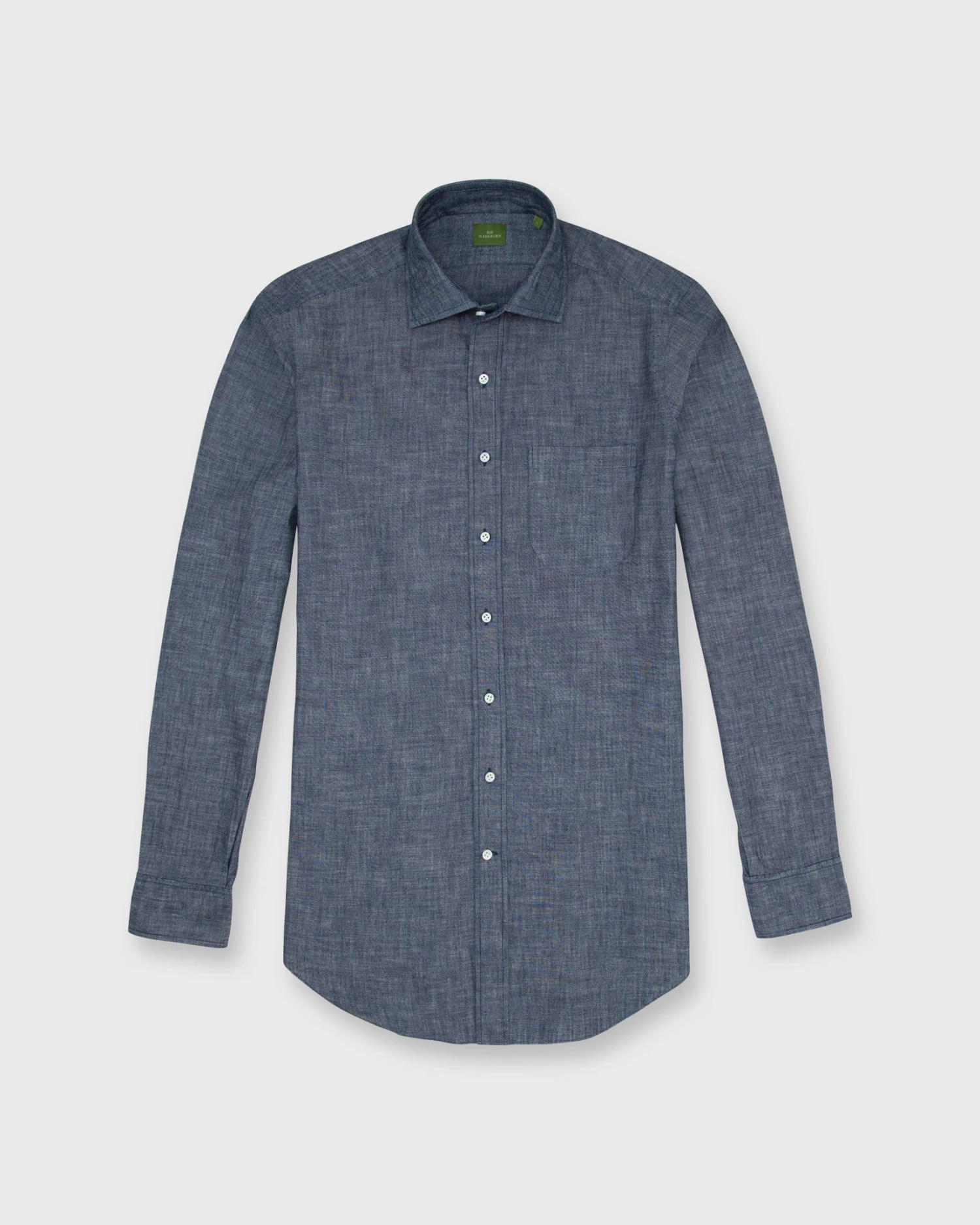 Otto Handmade Sport Shirt In Medium Washed Indigo Chambray - Image 3