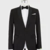 Virgil No. 3 Shawl Collar Tuxedo In Black Wool With Silk Grosgrain Trim