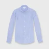 Icon Spread Shirt In Blue Bengal Stripe Poplin