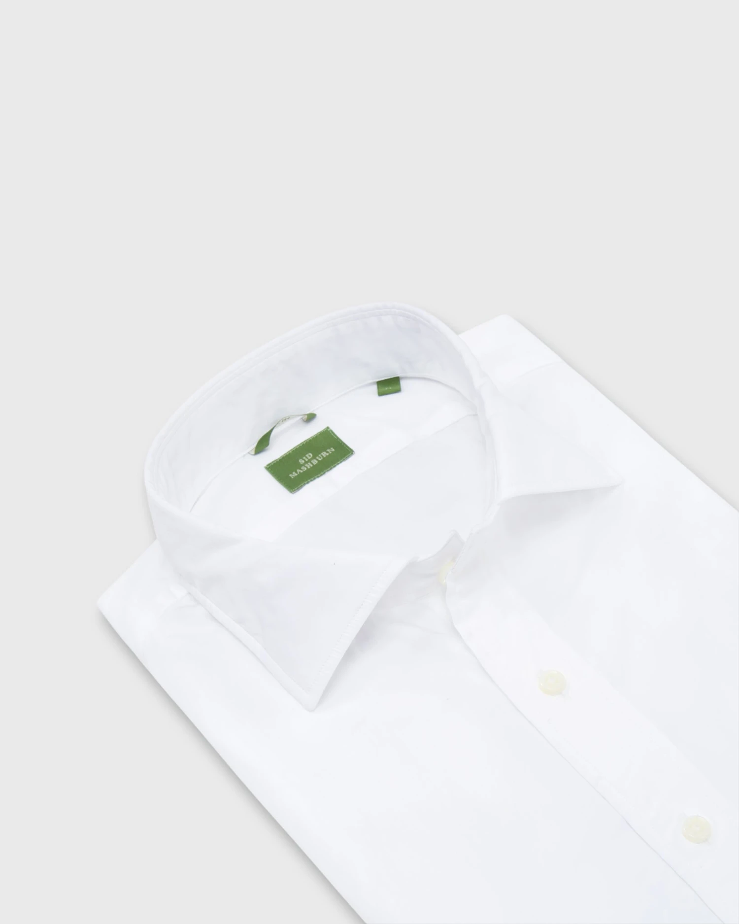 Slim-Fit Spread Collar Sport Shirt In White Poplin - Image 2
