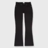 Flare Cropped 5-Pocket Jean In Black Stretch Denim