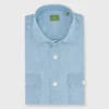 Band-Hem Work Shirt In Extra Light Washed Chambray