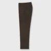 Pleated Dress Trouser In Coffee Wool Hopsack
