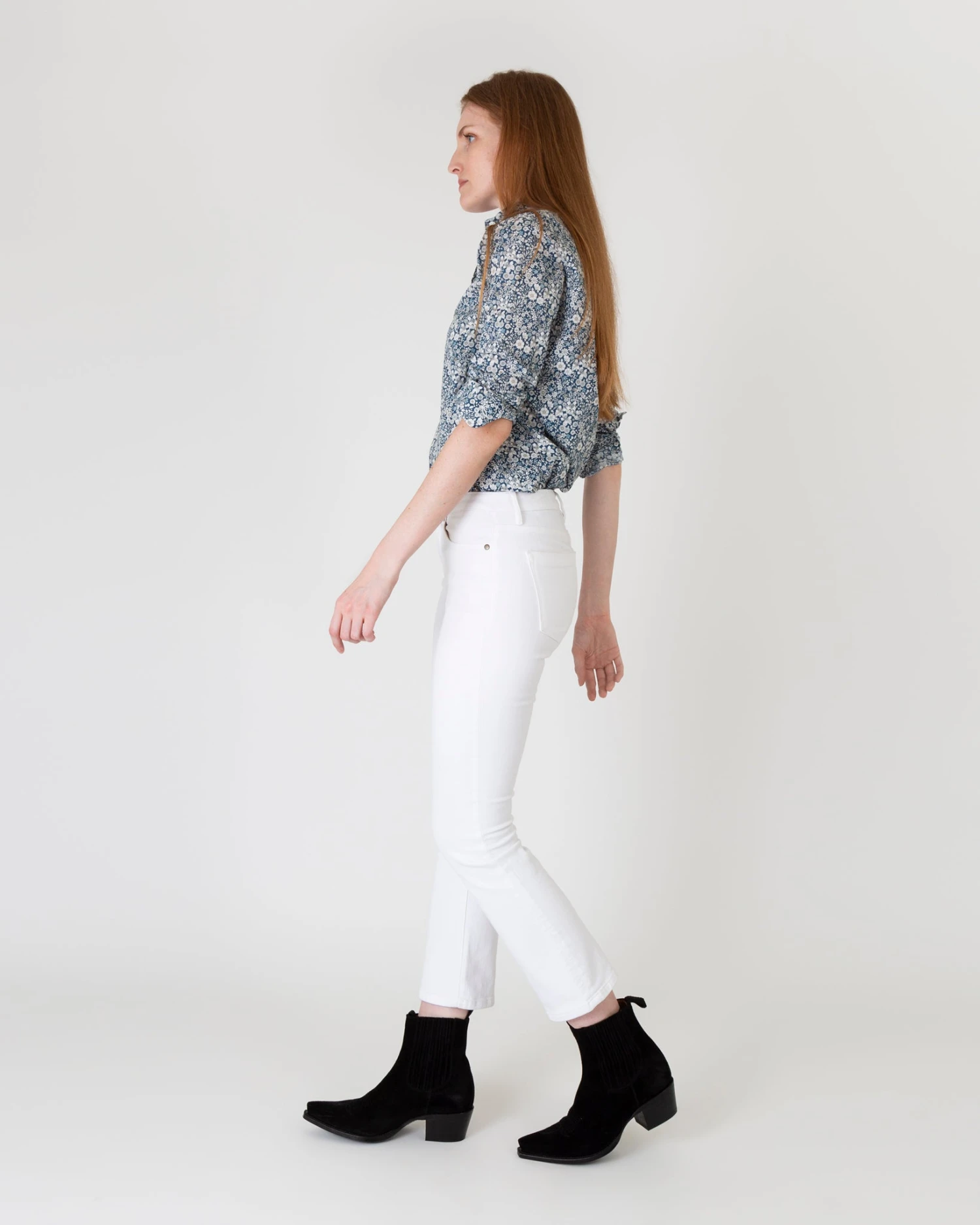 Tomboy Popover Shirt In Blue Multi June's Meadow Liberty Fabric - Image 3