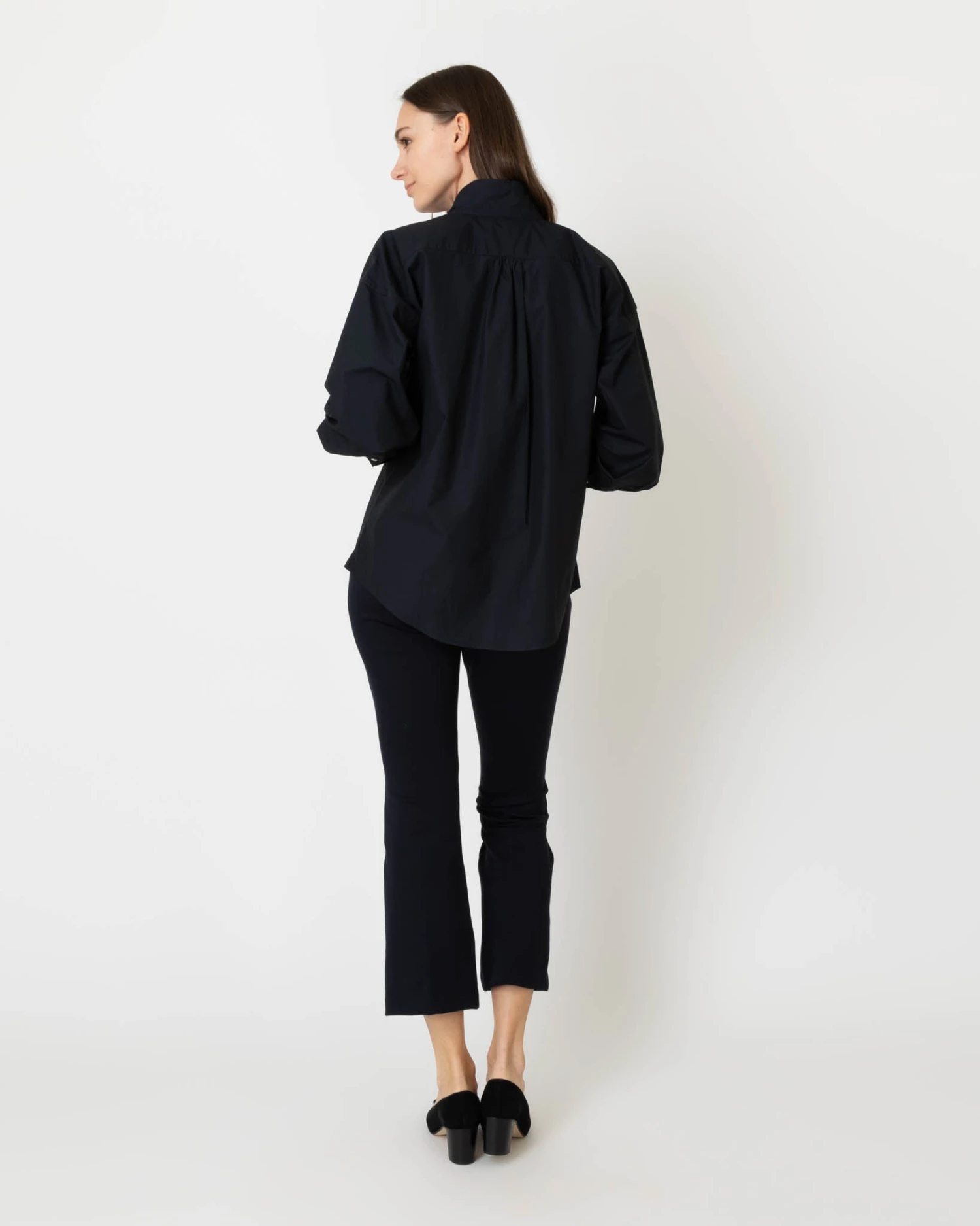 Anaya Popover Shirt In Black Poplin - Image 6