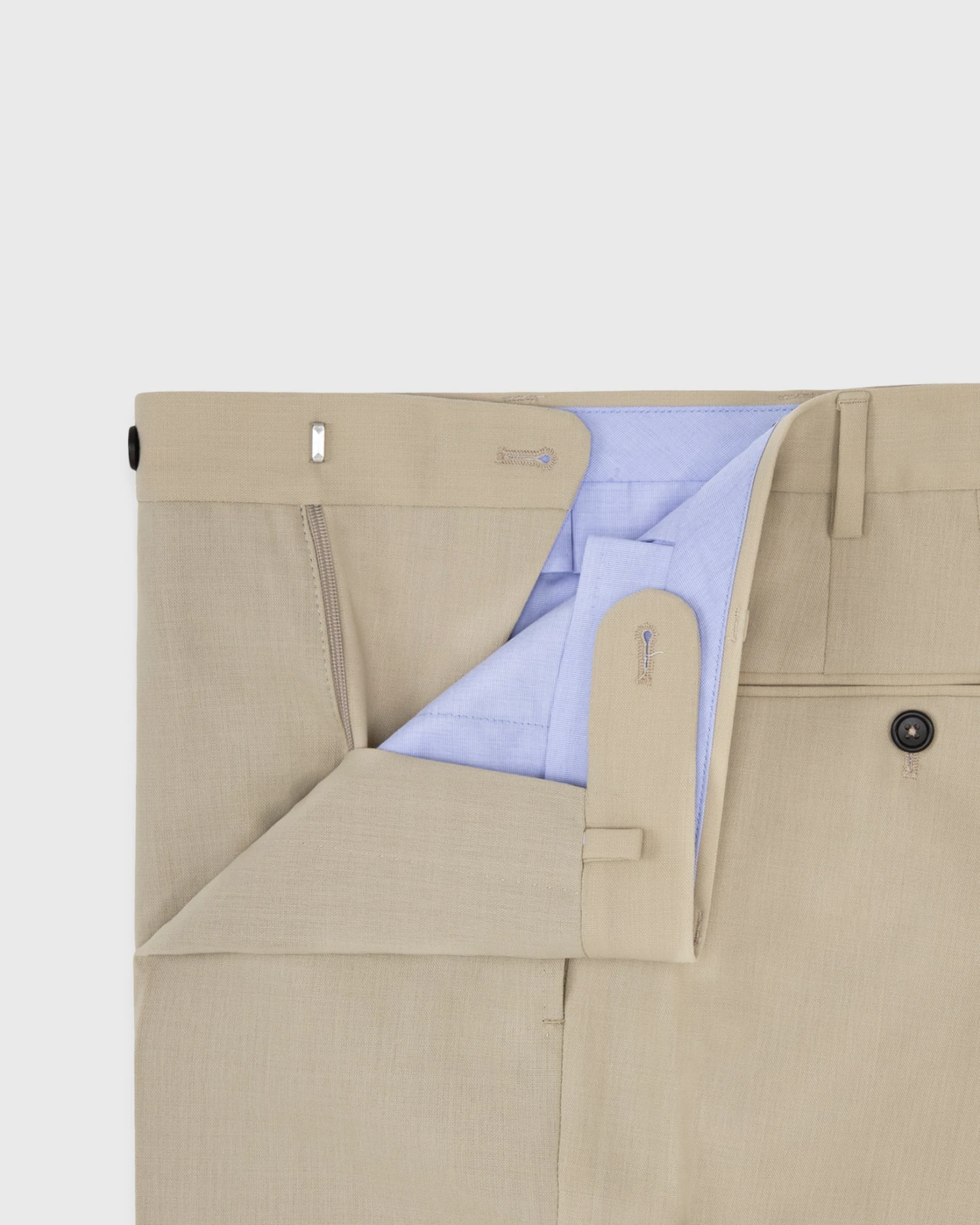 Dress Trouser In Khaki Plainweave - Image 3