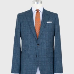 Virgil No. 2 Suit In Petrol/Navy/Chocolate Glen Plaid Plainweave
