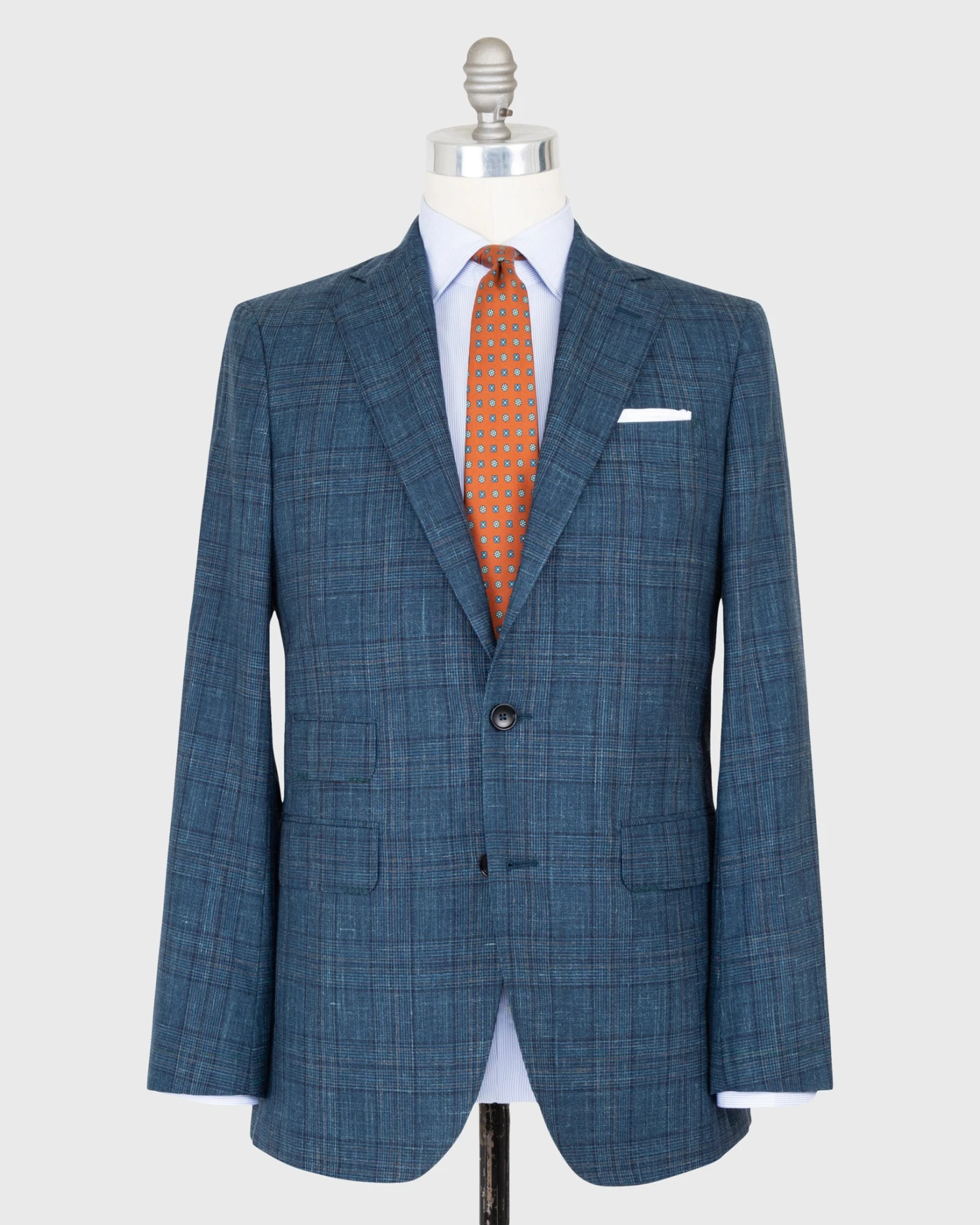 Virgil No. 2 Suit In Petrol/Navy/Chocolate Glen Plaid Plainweave