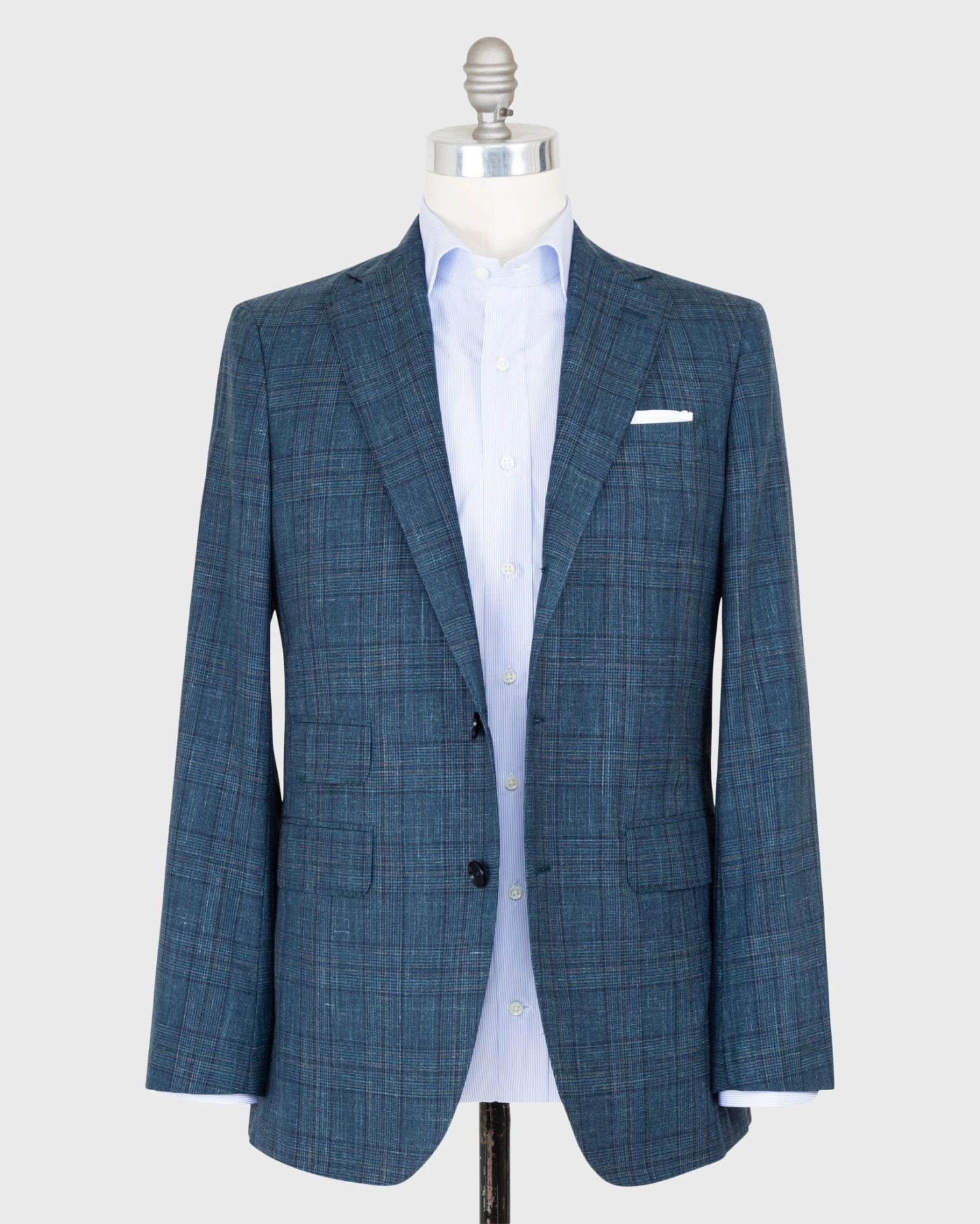 Virgil No. 2 Suit In Petrol/Navy/Chocolate Glen Plaid Plainweave - Image 2