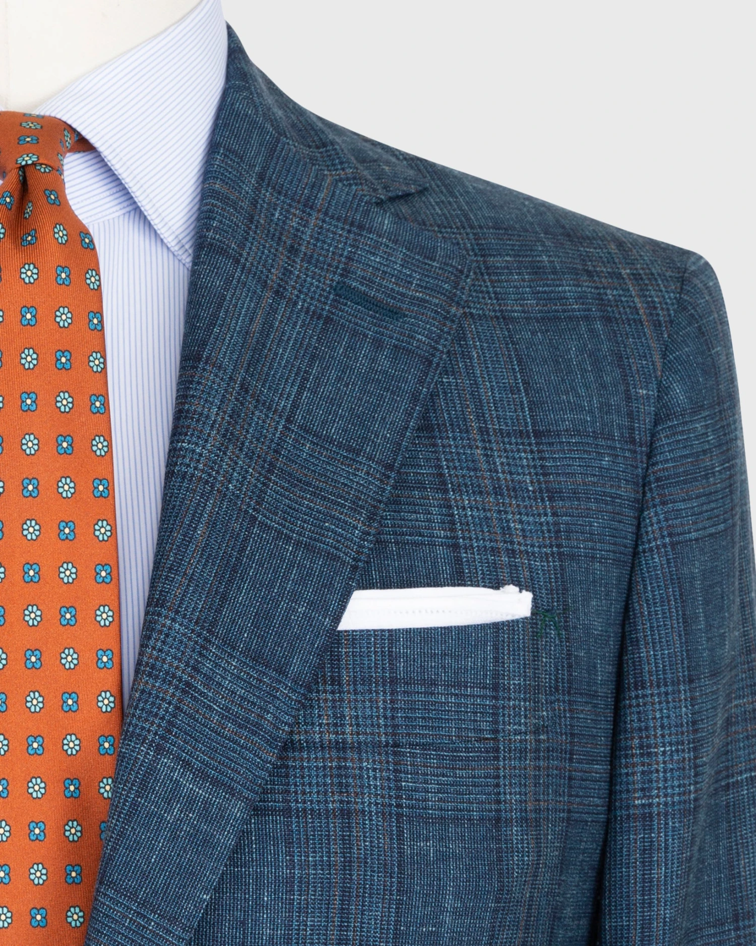 Virgil No. 2 Suit In Petrol/Navy/Chocolate Glen Plaid Plainweave - Image 3