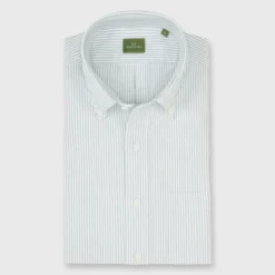 Button-Down Sport Shirt In Lovat University Stripe Oxford