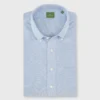 Knit Button-Down Popover Shirt In Sky Blue Oxford Pique