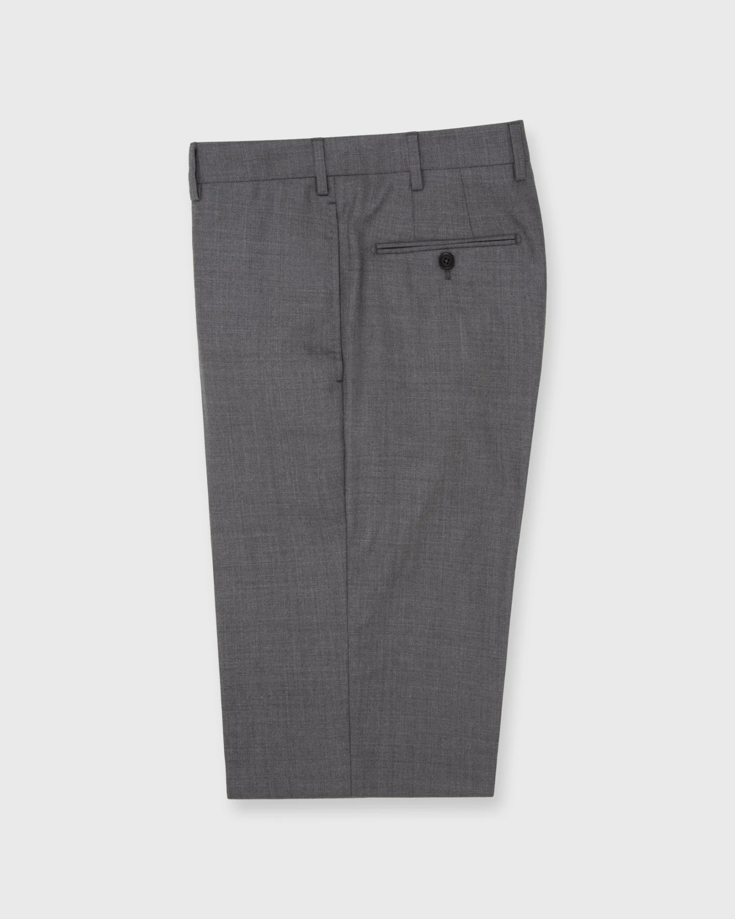 Dress Trouser In Mid-Grey Wool Hopsack - Image 2