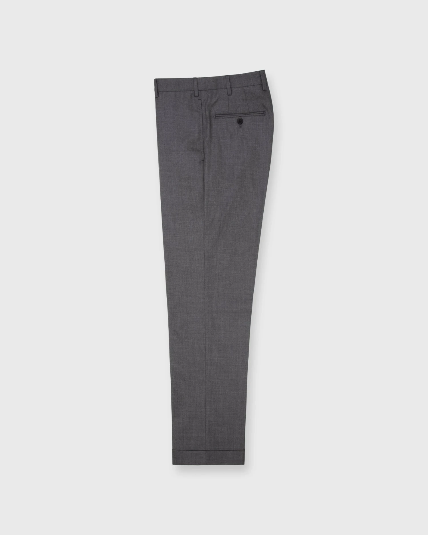 Dress Trouser In Mid-Grey Wool Hopsack