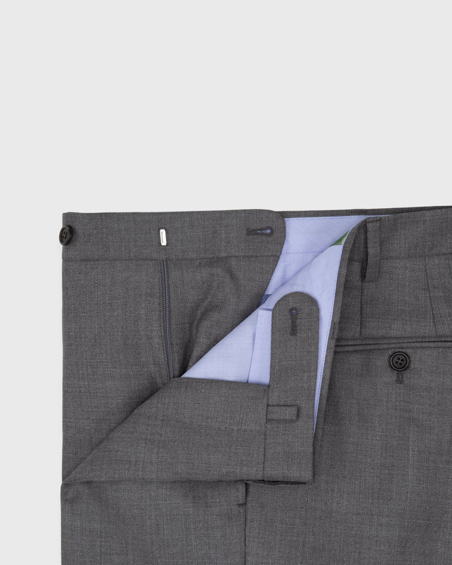 Dress Trouser In Mid-Grey Wool Hopsack - Image 3