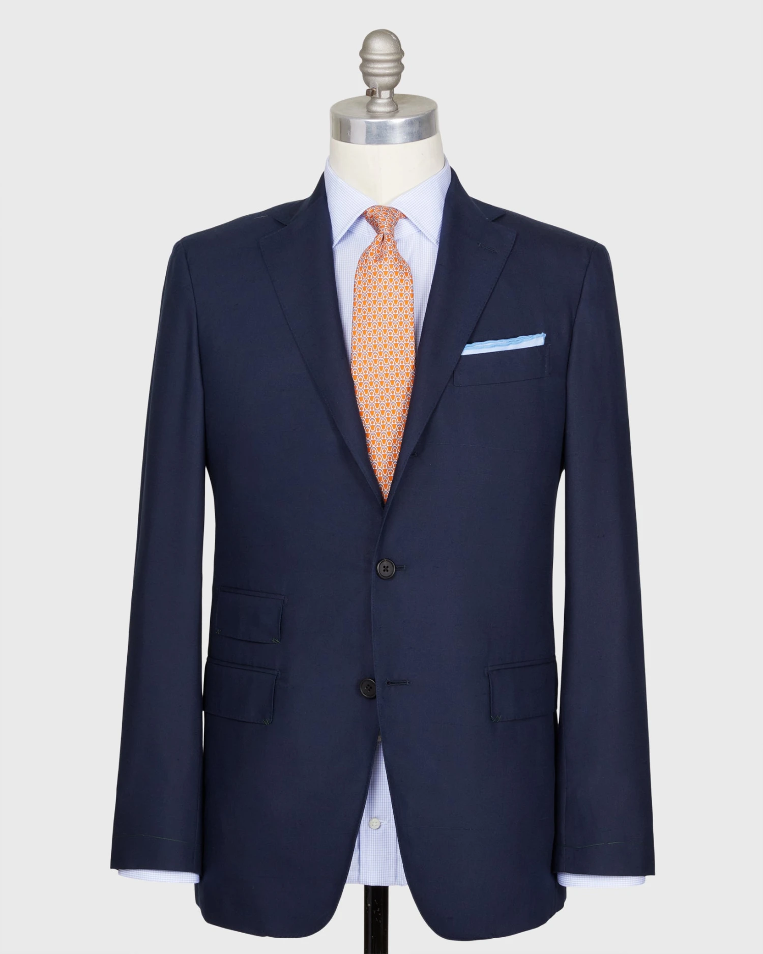 Virgil No. 3 Suit In Midnight Dupioni Silk Plainweave