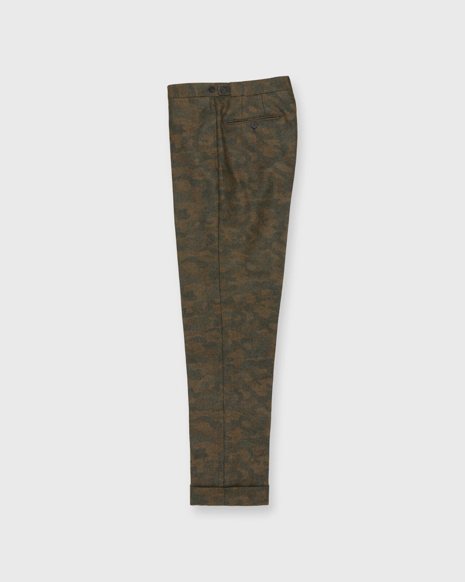 Side-Tab Dress Trouser In Brown/Olive Camo Flannel