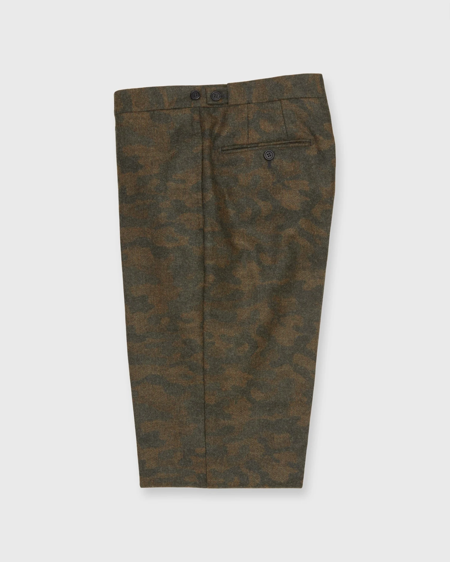 Side-Tab Dress Trouser In Brown/Olive Camo Flannel - Image 2