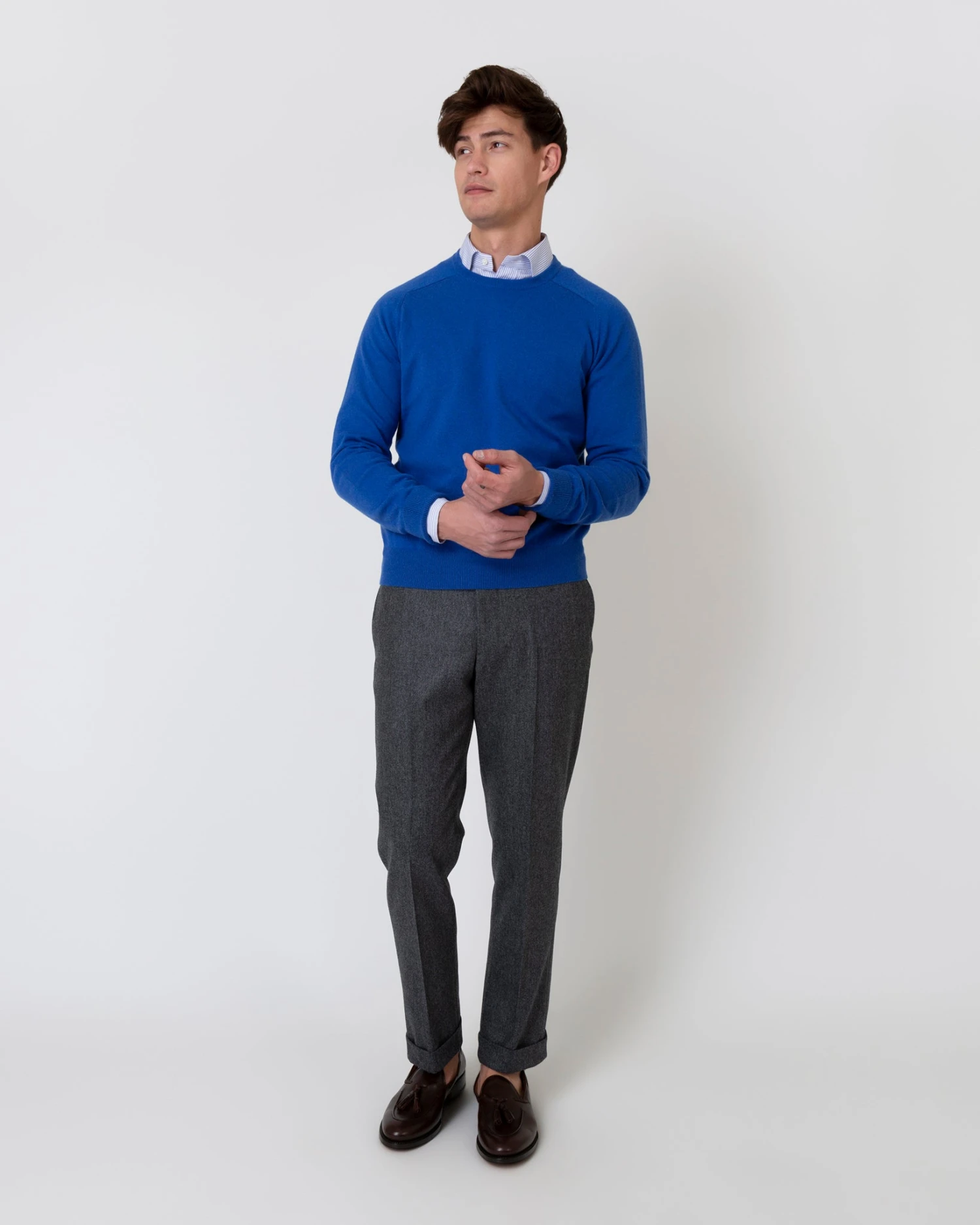 Dress Trouser In Mid-Grey Flannel - Image 2