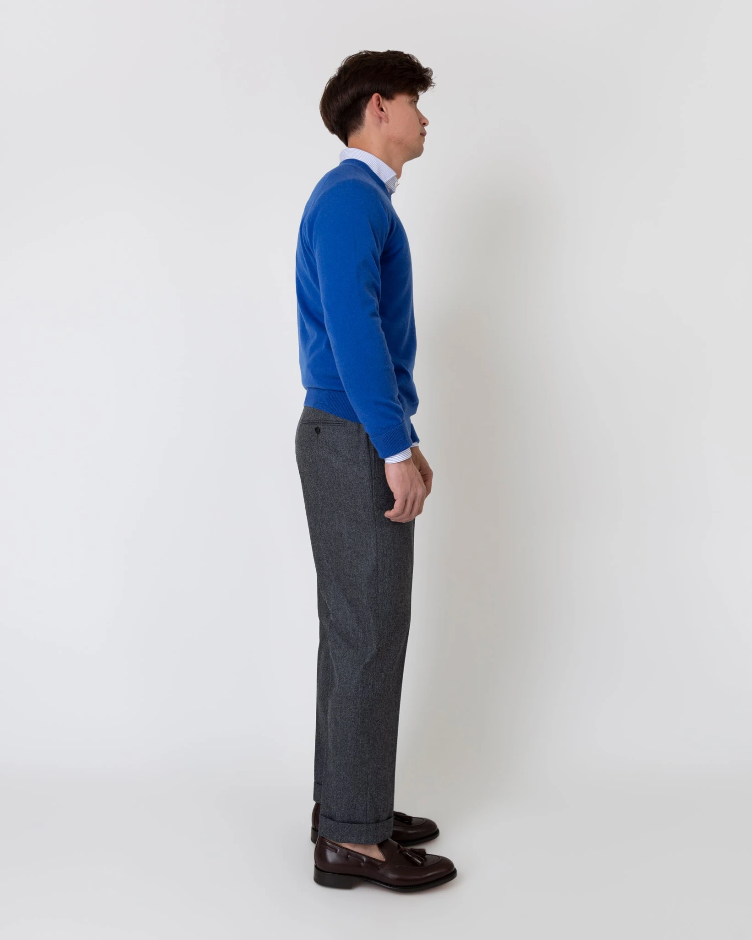 Dress Trouser In Mid-Grey Flannel - Image 3