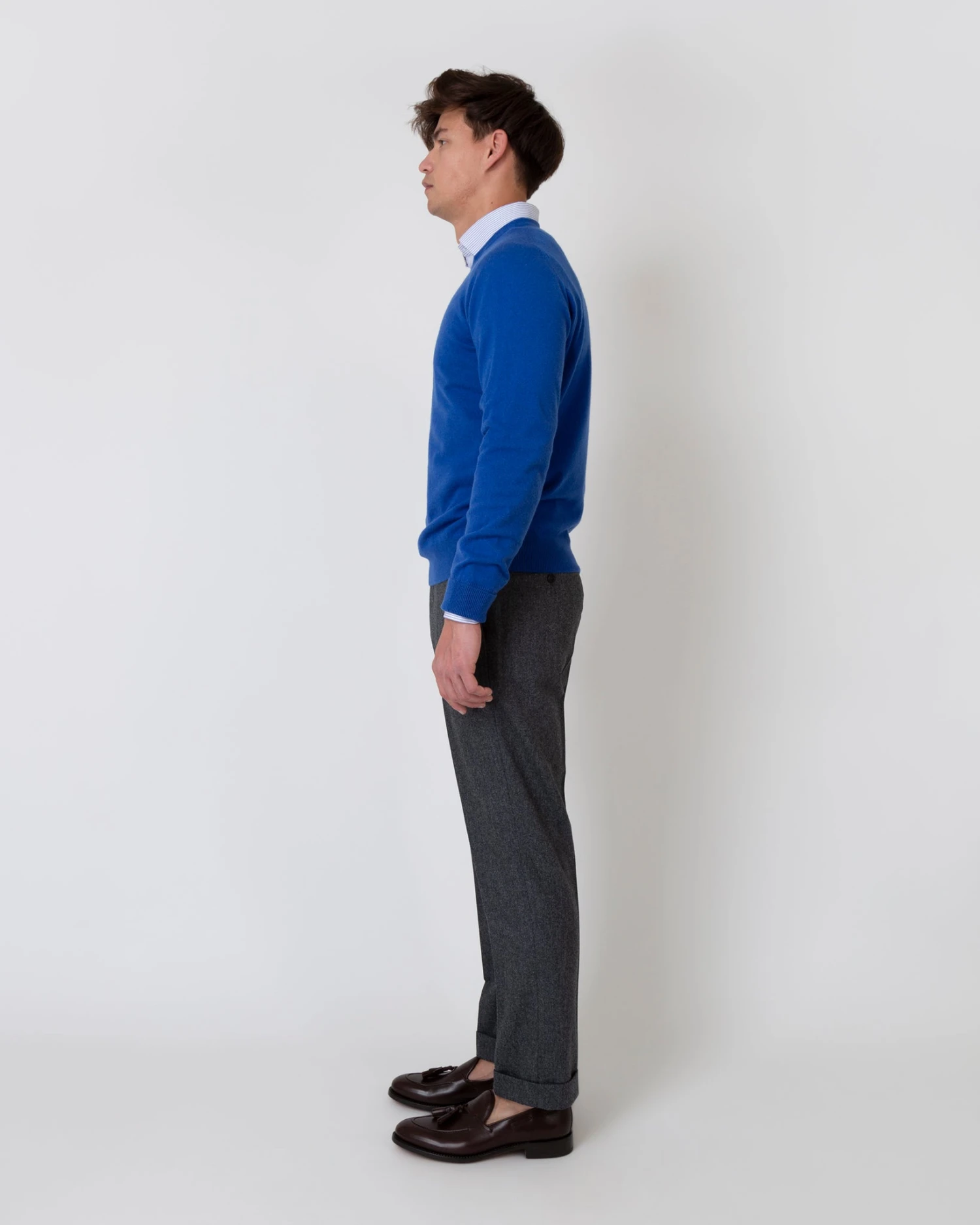 Dress Trouser In Mid-Grey Flannel - Image 4