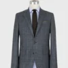 Virgil No. 2 Suit In Blue/Brown Plaid Brushed Twill