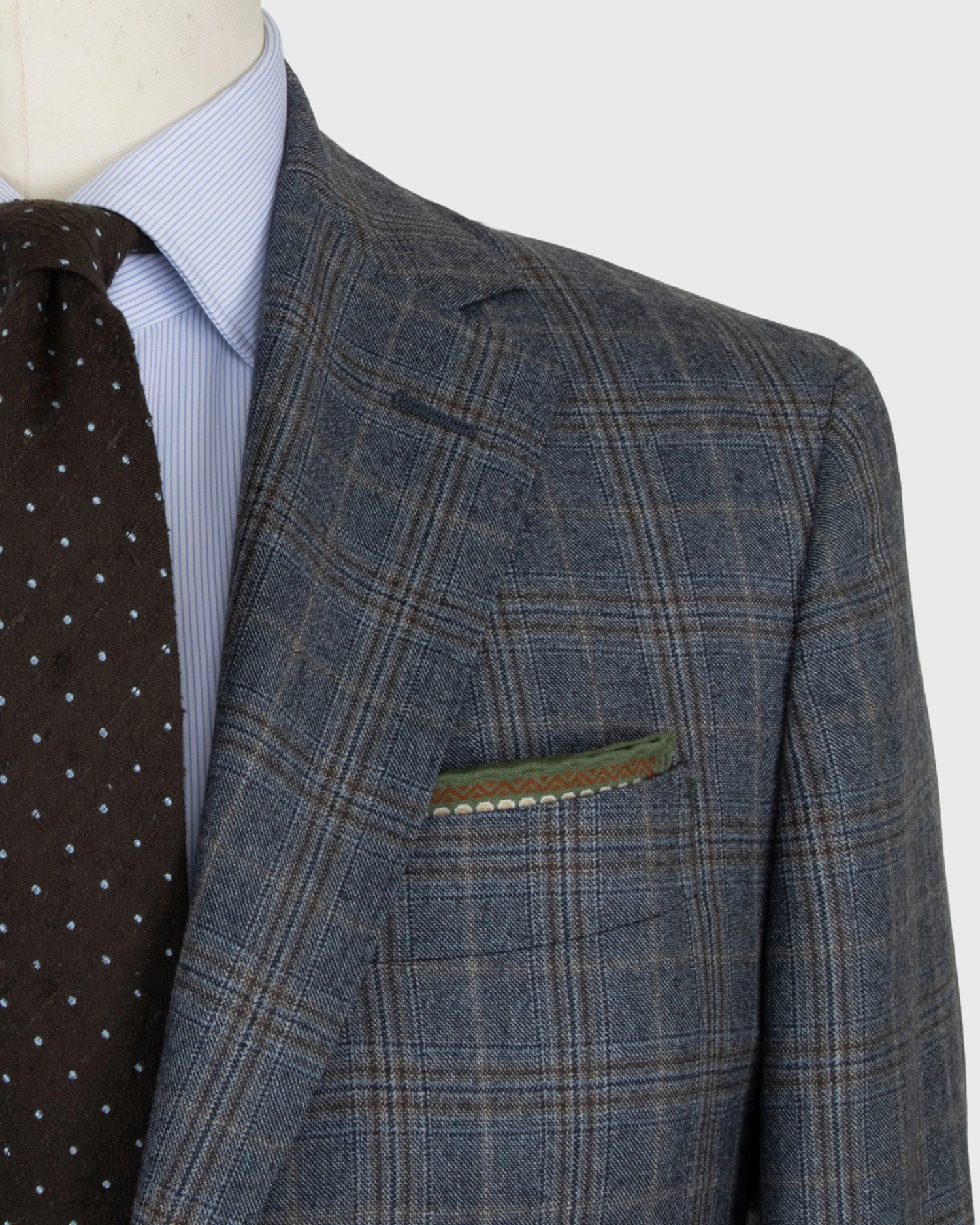Virgil No. 2 Suit In Blue/Brown Plaid Brushed Twill - Image 2