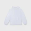 Kamille Blouson-Sleeve Top In White Poplin
