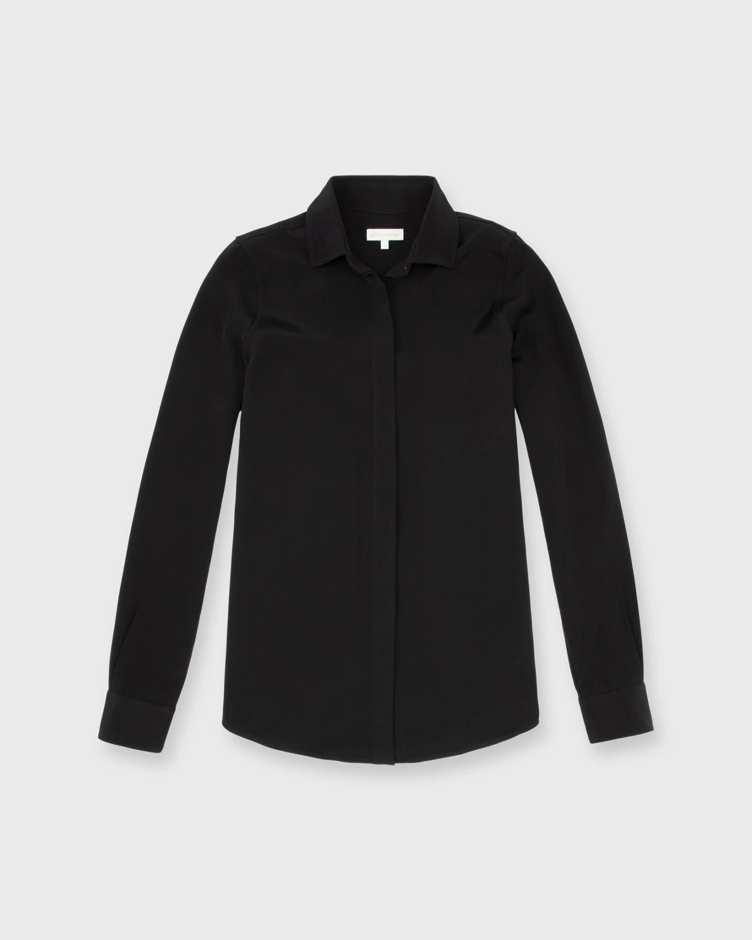 Icon Blouse In Black Silk Crepe De Chine
